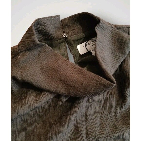 Habitual Womens Cowl Neck Sleeveless Chiffon Blouse Size S Dark Green NWT - Picture 3 of 6